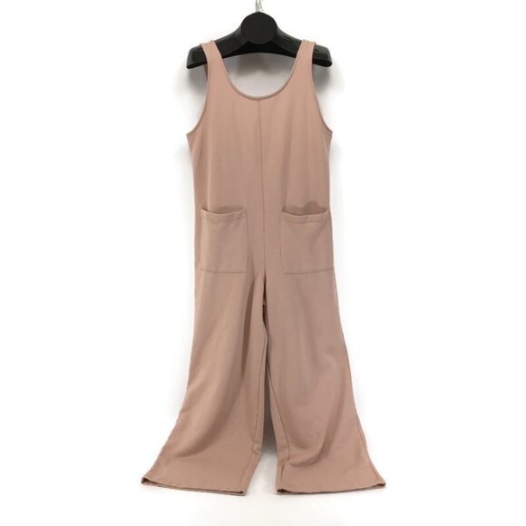 Old Navy Sleeveless Loose Marled Fleece Lounge Jumpsuit Women's Medium Pockets - Picture 1 of 10